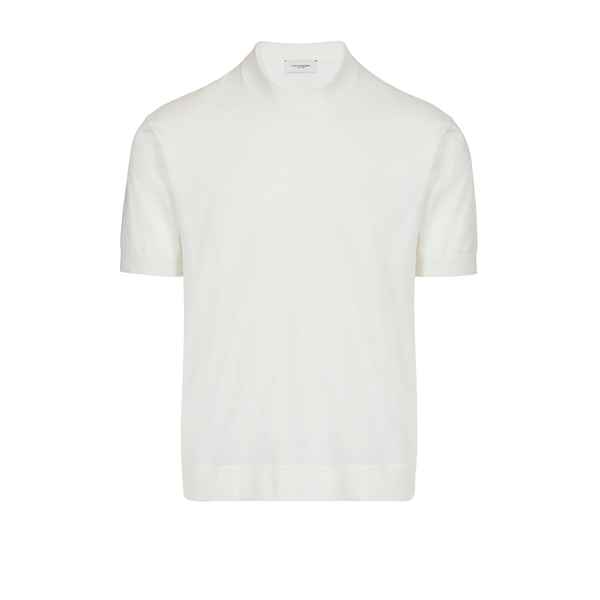 Maglia Girocollo Loose Fit in Cotone Panna Maglia Girocollo Paolo Pecora