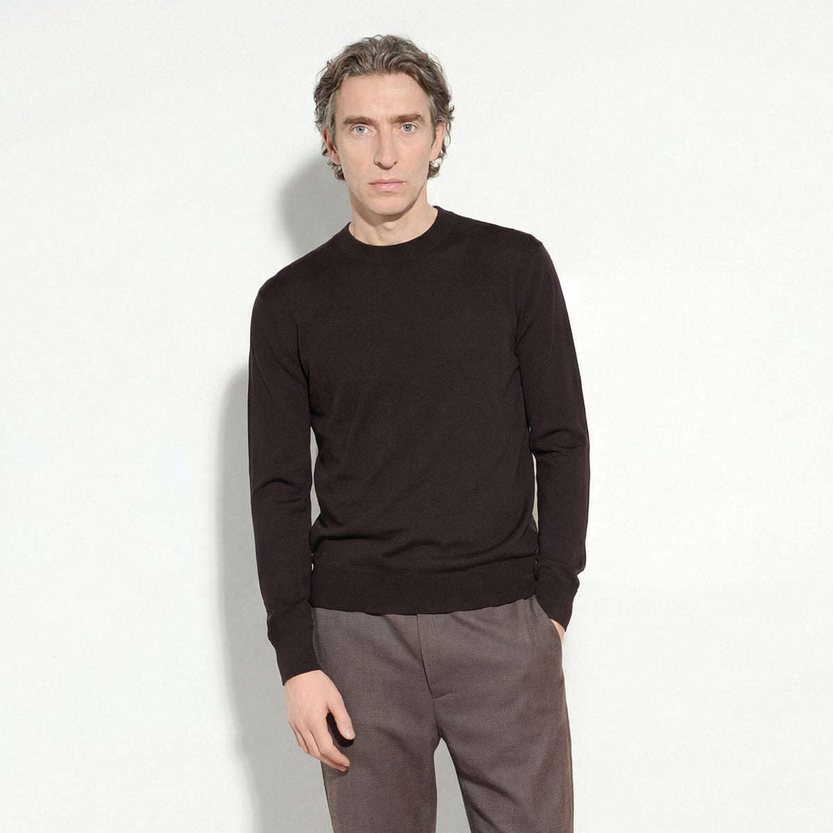 Maglia Girocollo Marrone Maglia Girocollo Paolo Pecora
