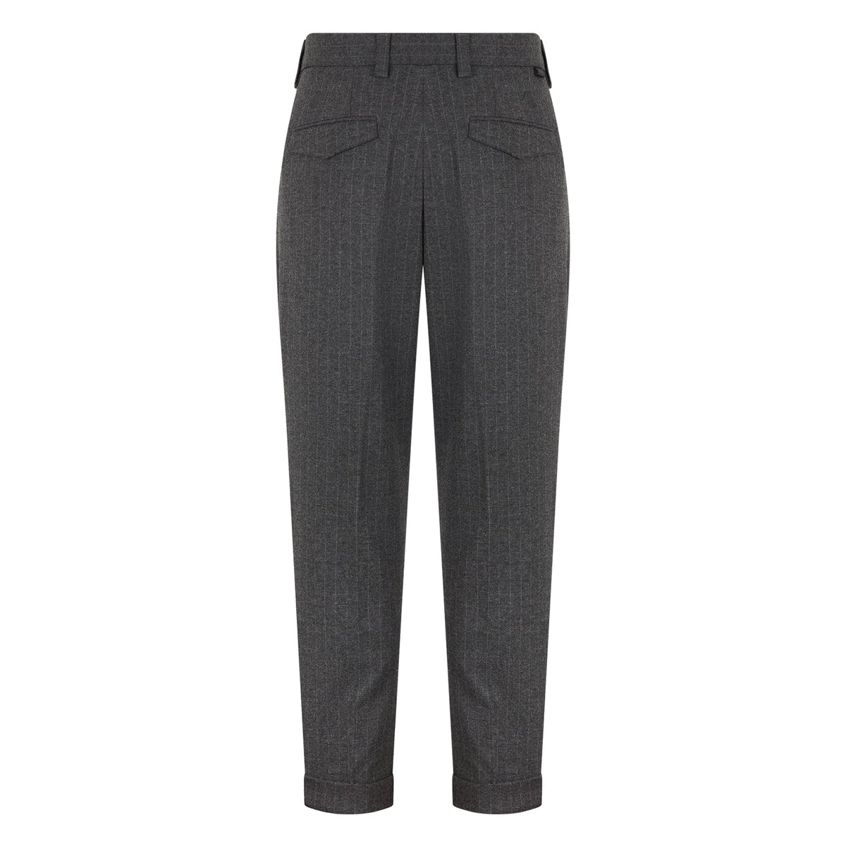 Pantalone Chino Duomo in Misto Lana Gessato Grigio Melange Pantalone Tessuto Paolo Pecora