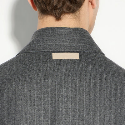 Camicia Tessuto Rigato Fondo Grigio/Grigio Camicia Tessuto Paolo Pecora