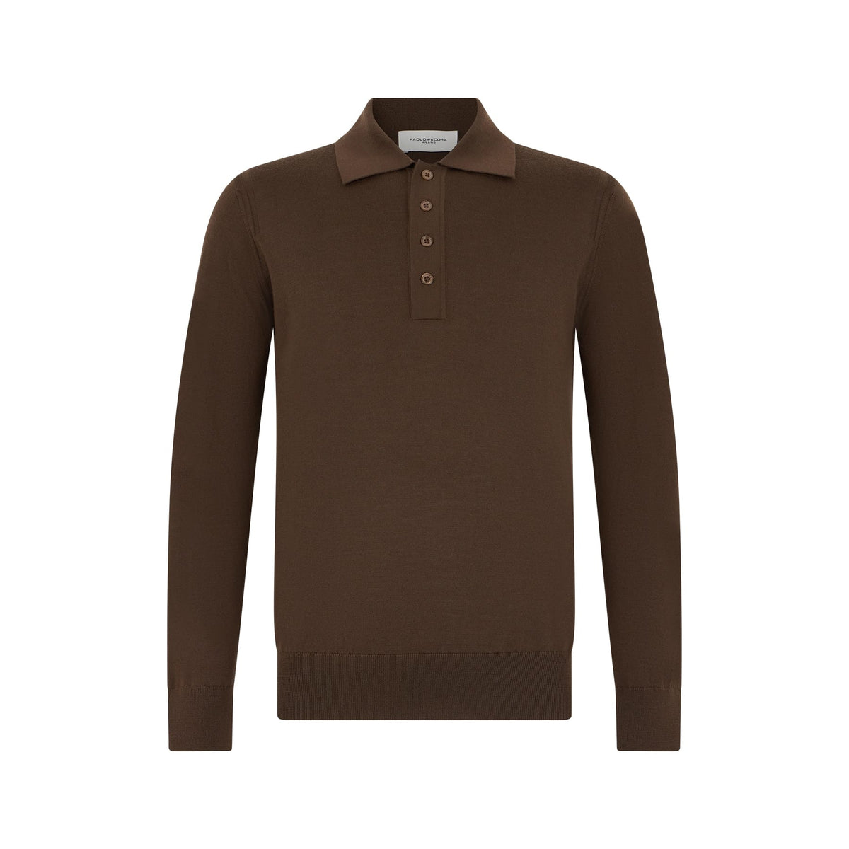 Maglia a Polo in Lana Merino Extrafine Wenghe Maglia A Polo Paolo Pecora