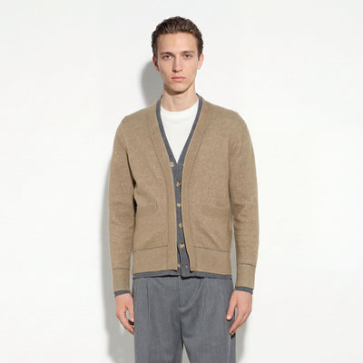 Maglia Cardigan Unito Bianco Grigio Maglia Cardigan Paolo Pecora