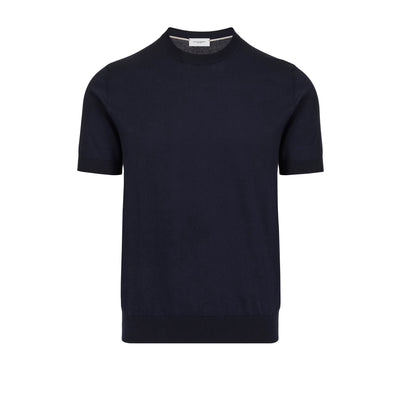Maglia Girocollo a Maniche Corte in Cotone Blu Maglia Girocollo Paolo Pecora