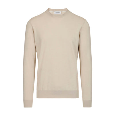 Maglia Girocollo in Cotone Beige Maglia Girocollo Paolo Pecora