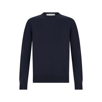 Maglia Girocollo in Lana Merino Extrafine Blu Maglia Girocollo Paolo Pecora