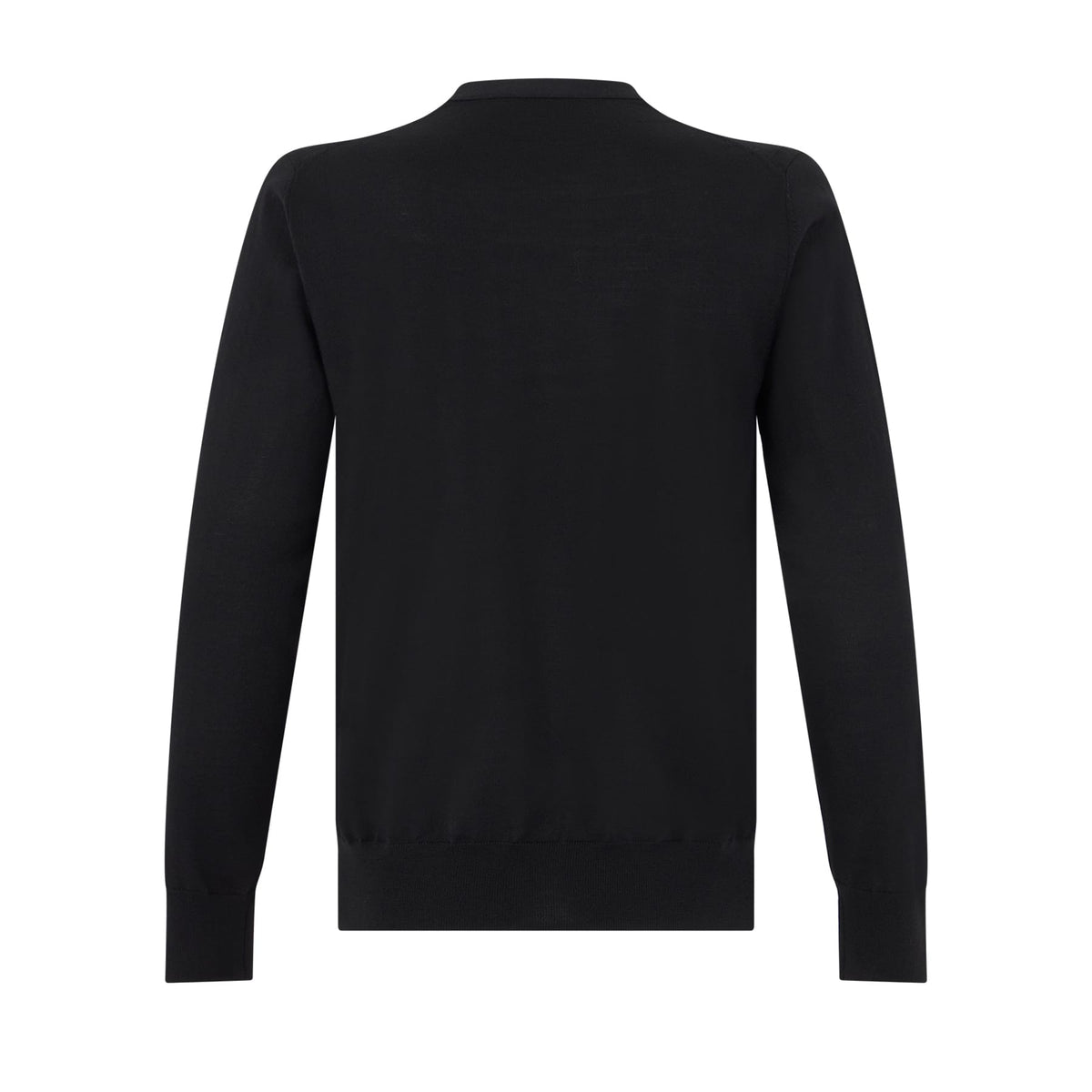 Maglia Girocollo in Lana Merino Extrafine Nero Maglia Girocollo Paolo Pecora