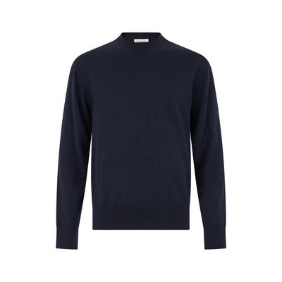 Maglia Girocollo Loose Fit in Lana Merino Extrafine Blu Maglia Girocollo Paolo Pecora
