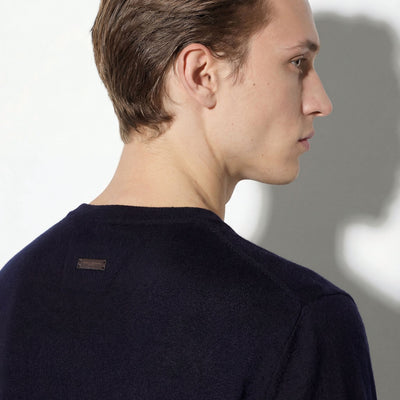 Maglia Girocollo Unito Blu Grigio Maglia Girocollo Paolo Pecora