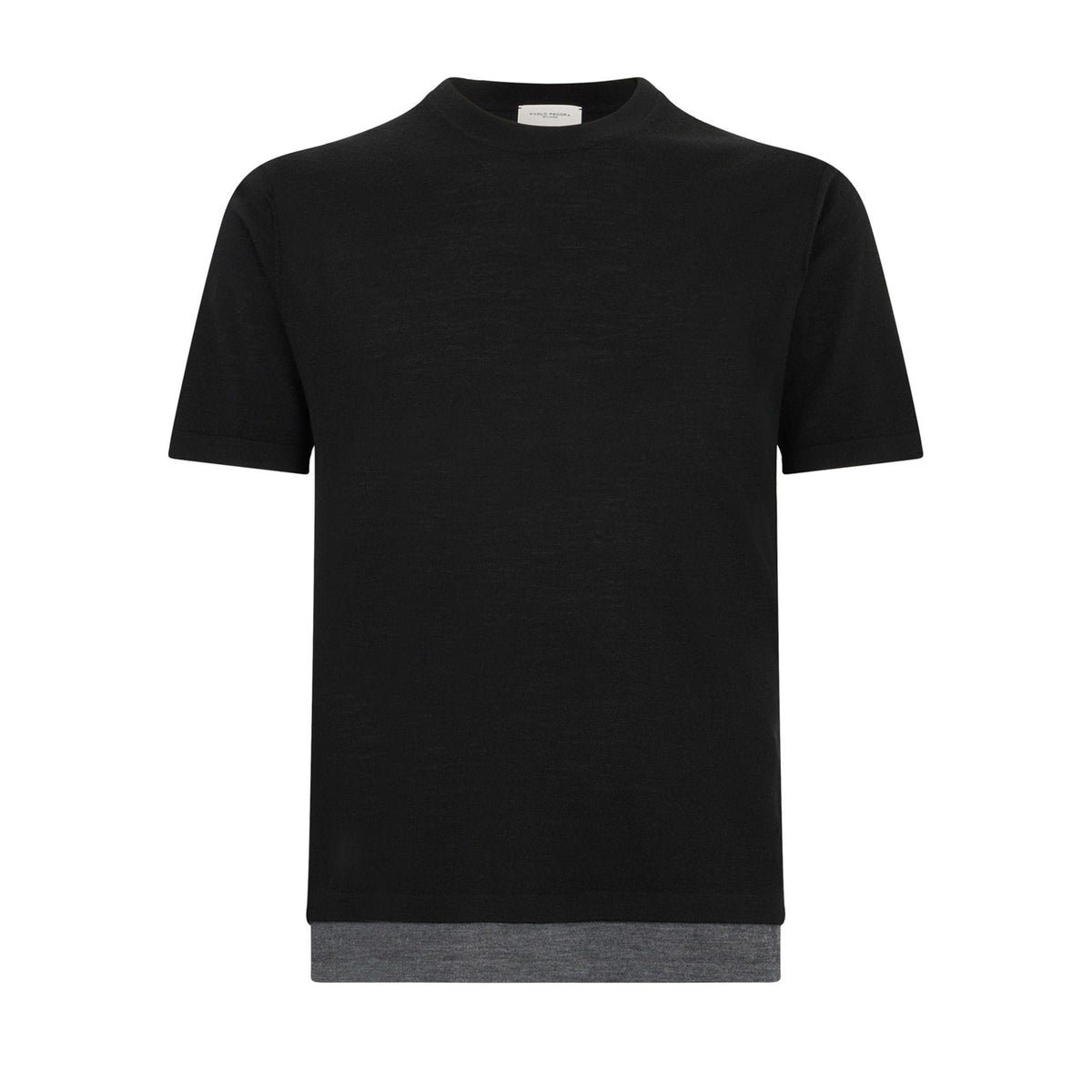 Maglia Girocollo Unito Nero Grigio Maglia Girocollo Paolo Pecora
