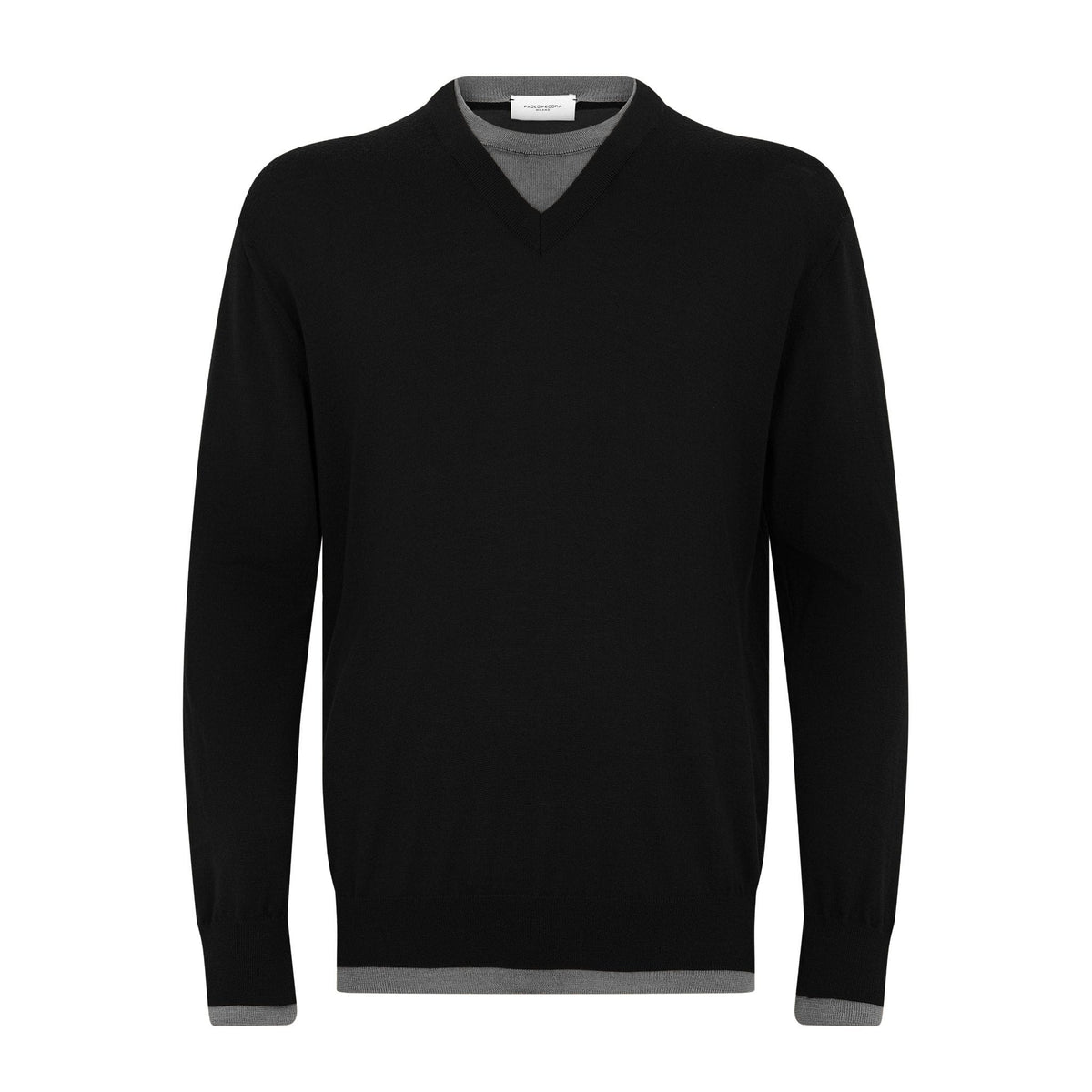 Maglia Girocollo Unito Nero Grigio Maglia Girocollo Paolo Pecora