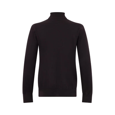 Maglia Lupetto in Lana Merino Extrafine Ebano Maglia Lupetto Paolo Pecora