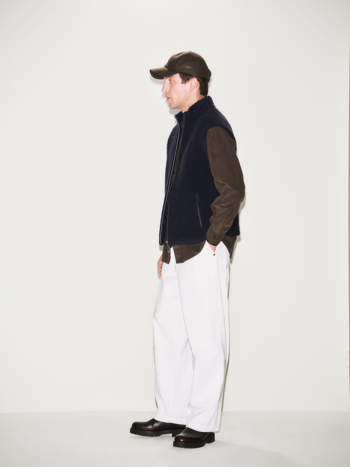 Pantalone 5 Tasche Over Fit in Velluto a Coste Latte Pantalone 5 Tasche Paolo Pecora