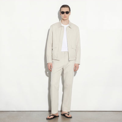 Pantalone Chino Loose Fit in Cotone e Lyocell Beige Pantalone Tessuto Paolo Pecora