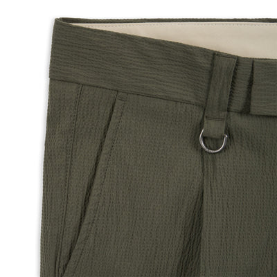 Pantalone Chino Relaxed Fit in Cotone con Risvolto Verde Militare Pantalone Tessuto Paolo Pecora