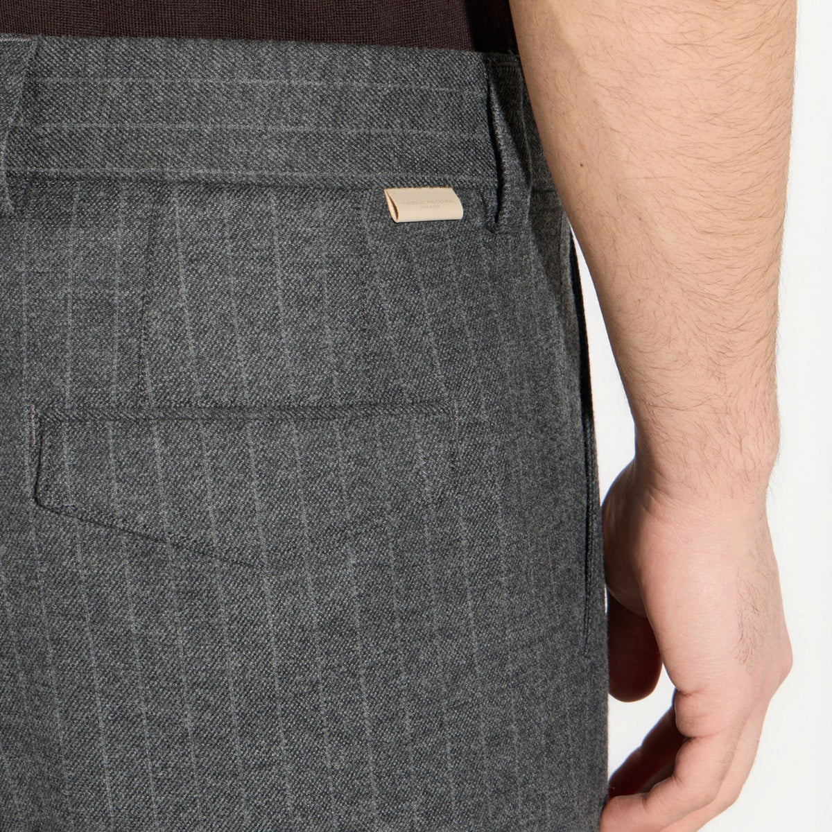 Pantalone Tessuto Rigato Fondo Grigio/Grigio Pantalone Tessuto Paolo Pecora