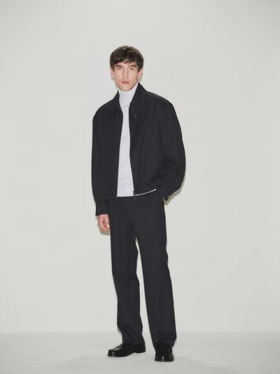 Pantalone Chino Loose Fit in Tecnolana Nero