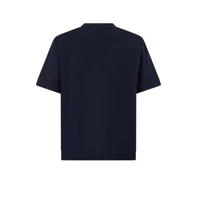 T-Shirt Loose Fit in Jersey di Cotone Bi-Stretch Blu T-Shirt Jersey Paolo Pecora