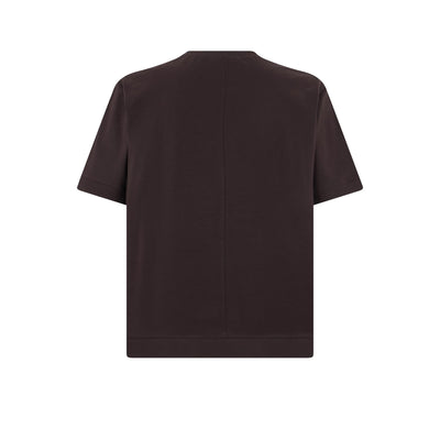 T-Shirt Loose Fit in Jersey di Cotone Bi-Stretch Ebano T-Shirt Jersey Paolo Pecora