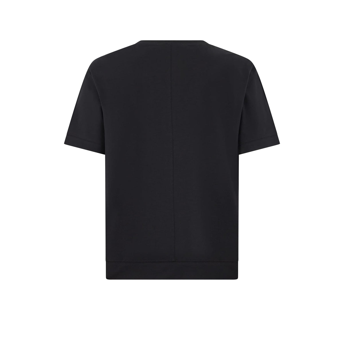 T-Shirt Loose Fit in Jersey di Cotone Bi-Stretch Nero T-Shirt Jersey Paolo Pecora